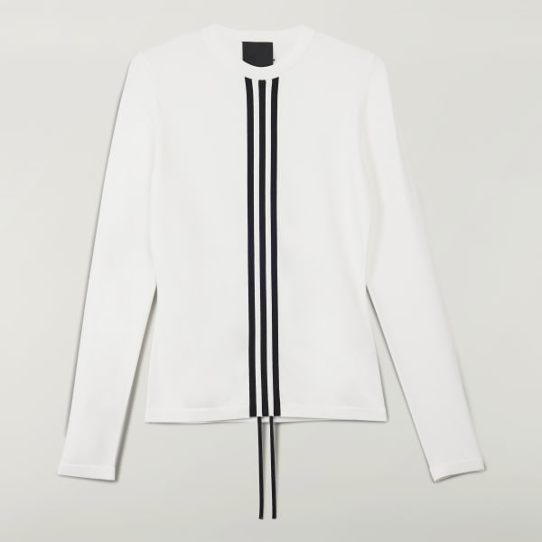 adidas Y-3 3-Stripes Long Sleeve Tee - White | Free Shipping