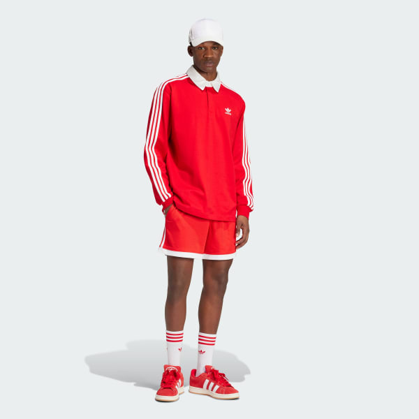 Kirmizi Mock Eyelet Şort