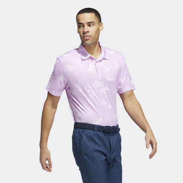 Purple Splatter-Print Polo Shirt