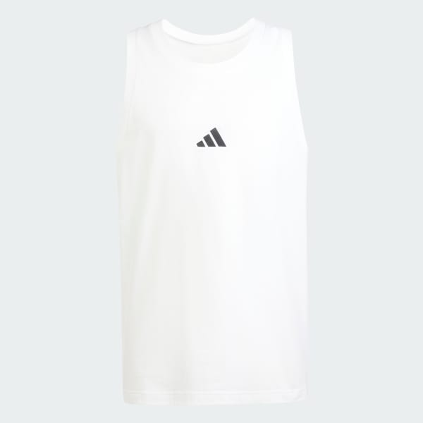 White Essentials Small Logo Tank Top