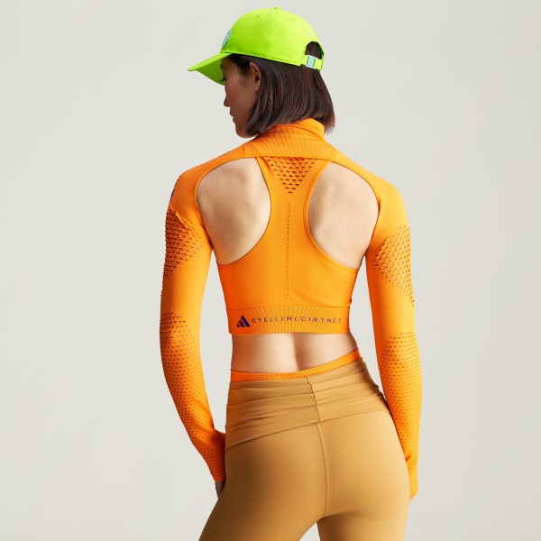 Orange adidas by Stella McCartney TrueStrength Knit Yoga Tank Top