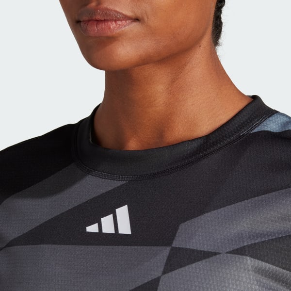 Women\'s Black Pro Tennis adidas Tee Sleeve 3/4 HEAT.RDY US | Tennis adidas - |