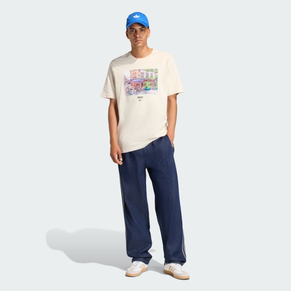 Hvid PAINTING PARIS STREET VIEW GRAPHIC T-SHIRT