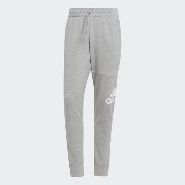 Plomo Pantalón Essentials Logo Tela French Terry Pierna Cónica Puño Ajustado