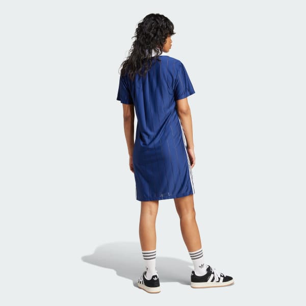 ■adidas■ 3S Pinstripe Dress Red IX5508 adidas Adilenium Season 3 Boxy Oversized T-Shirt - Red