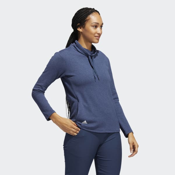 Azul Camisola de Gola Alta