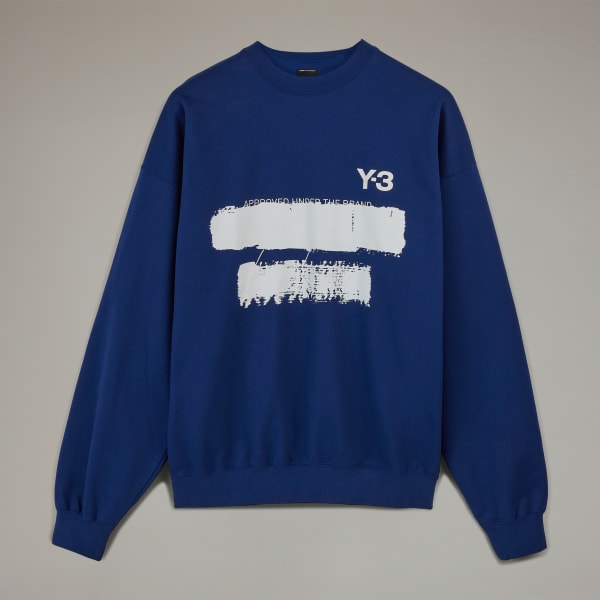 adidas Y-3 Graphic Crew Sweater - Blue | Free Shipping with