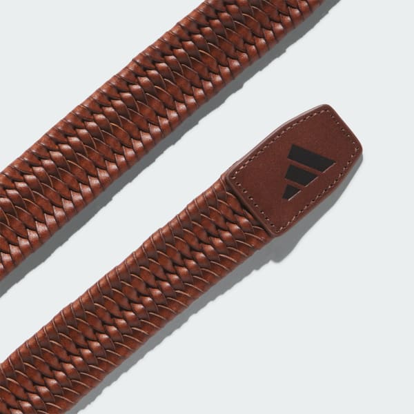 WOVEN LEATHER BELT - Brown