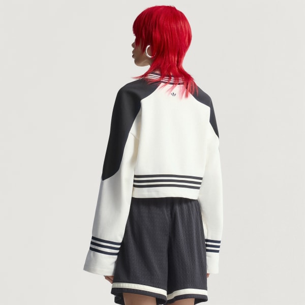 bílá Mikina Blocking Crewneck