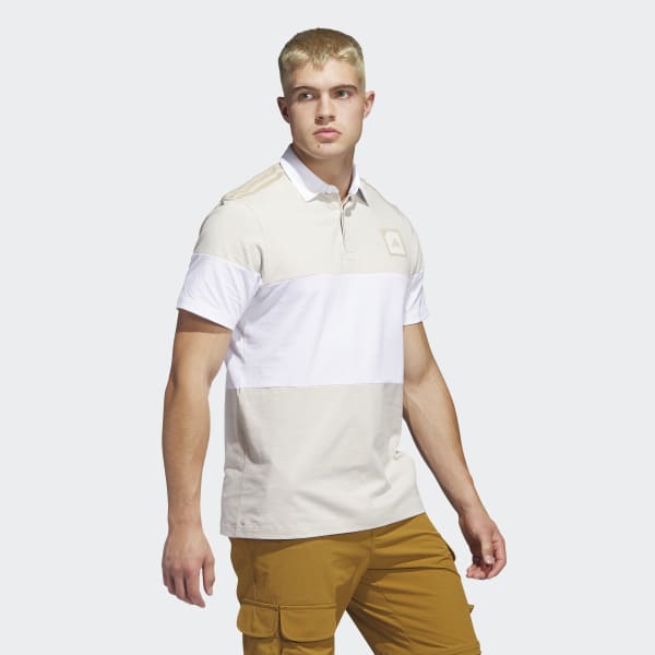 beige Adicross Block Golf Poloshirt