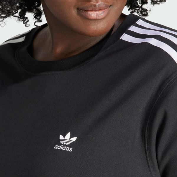 adidas 3-Stripes Tee (Plus Size) - Black | Free Shipping