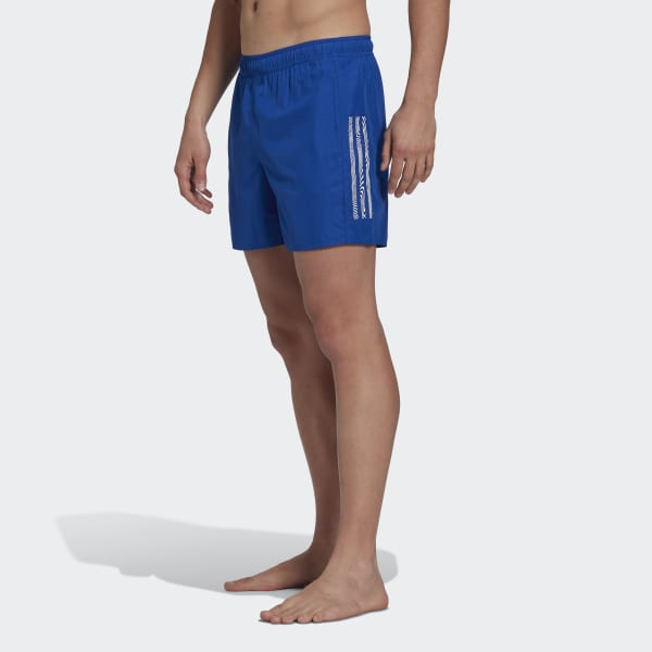 Ver weg Molester Gloed adidas Short Length Mid 3-Stripes Zwemshort - blauw | adidas Belgium