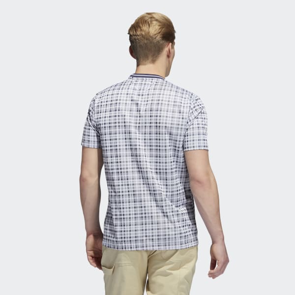 White Adicross Round Neck Golf Polo Shirt