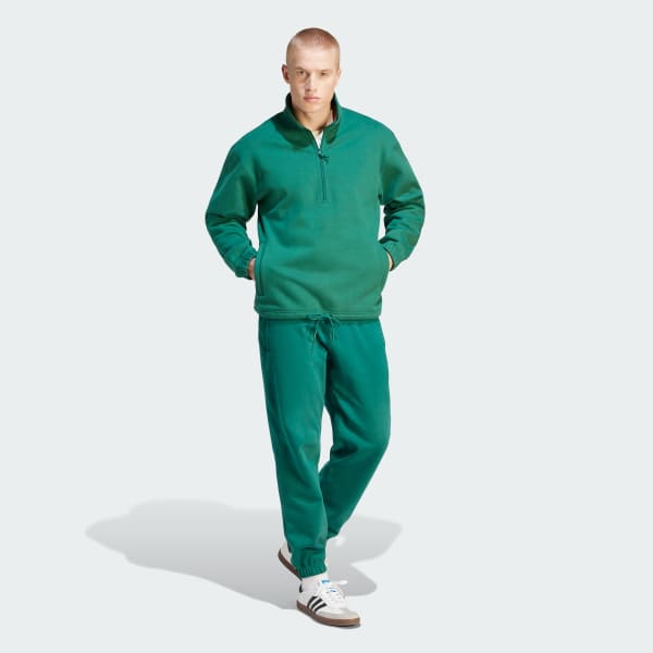 adidas Adicolor Contempo Half-Zip Crew Men\'s Lifestyle US | | adidas - Green Sweatshirt