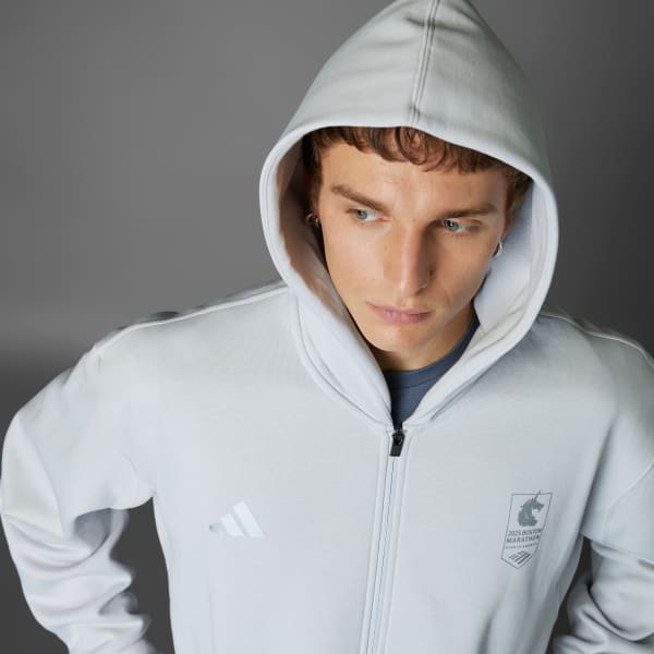 adidas Boston Marathon® 2025 Full Zip Hoodie - Grey | Free adidas Boston Marathon® 2025 Full Zip Hoodie - Grey | Free