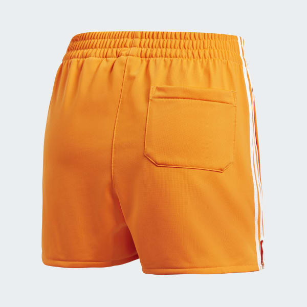 adidas 3 stripe shorts orange