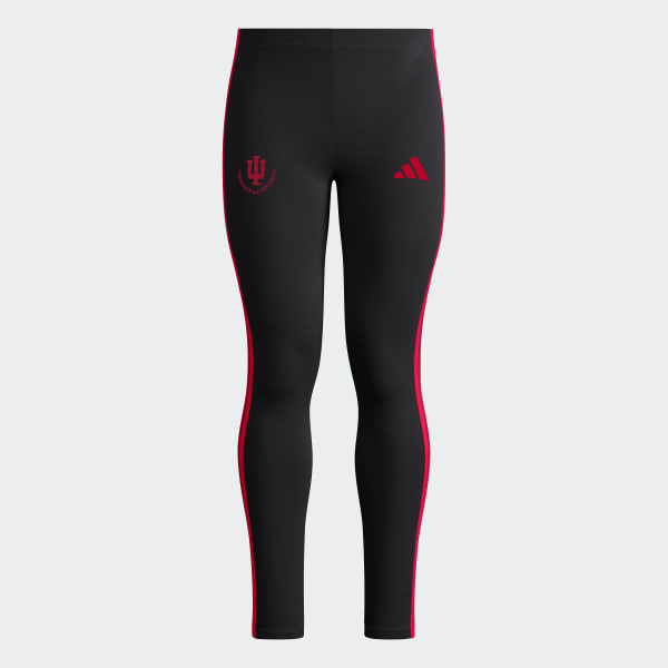 Black Indiana Hoosiers Essentials 3-Stripes Cotton Legging