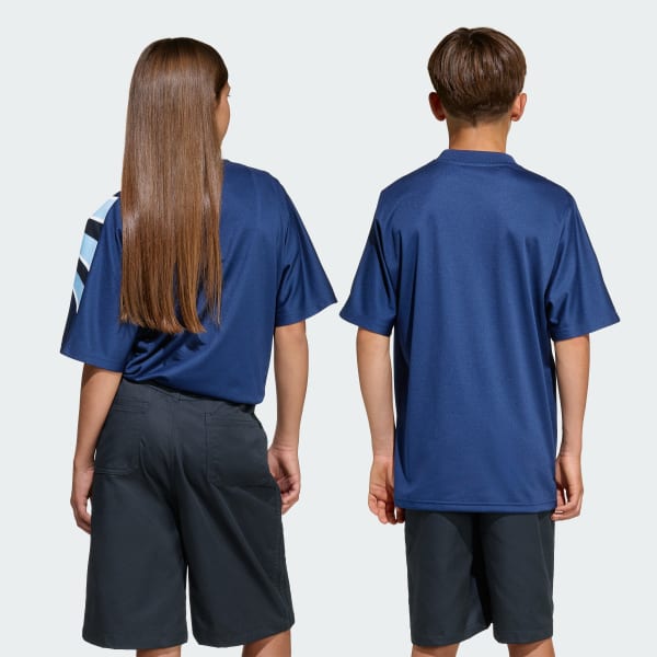 Blau LOOSE BATWING SANTIAGO T-SHIRT