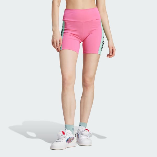 Pink adidas biker shorts deals