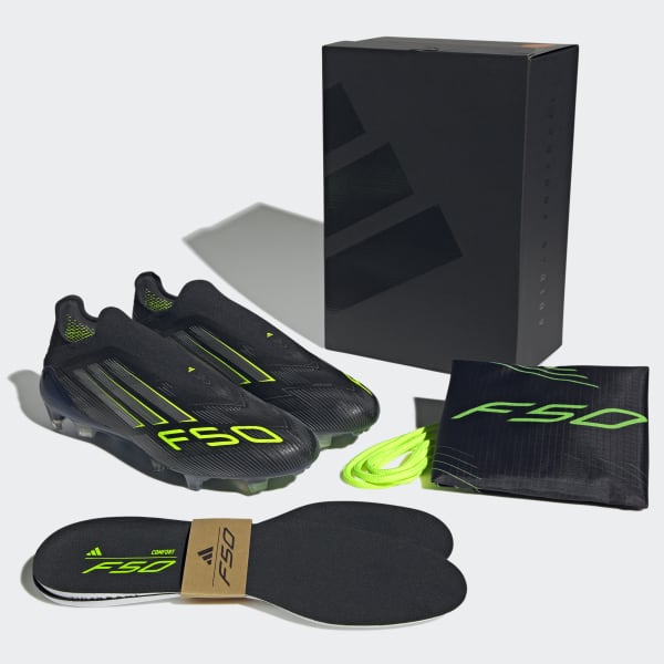 adidas F50 Elite Laceless Firm Ground Cleats - Black | Free