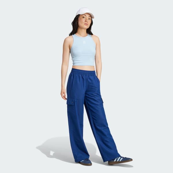 Azul Pantalón Cargo Essentials Tejido