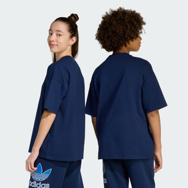 Blau Oversize Trefoil T-Shirt