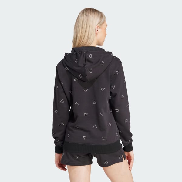 Preto Moletom Capuz Essentials Monogram French Terry