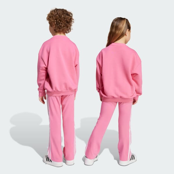 roze Loose Crew Flared Legging Set Kids
