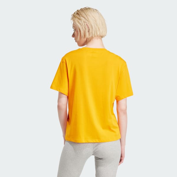 สีส้ม เสื้อยืดทรงบ็อกซี Adicolor Trefoil