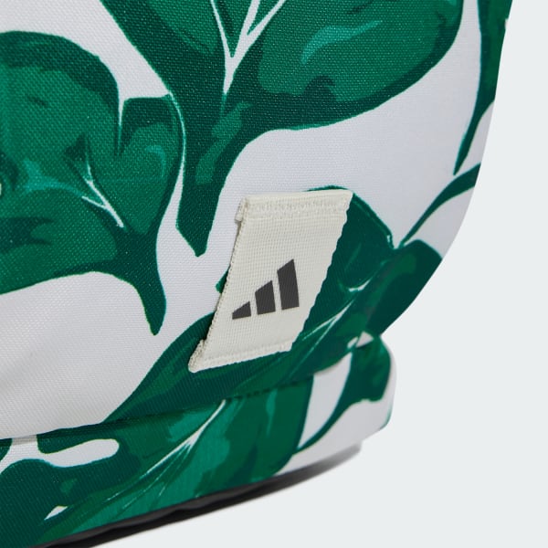Grey Leaf Print Backpack