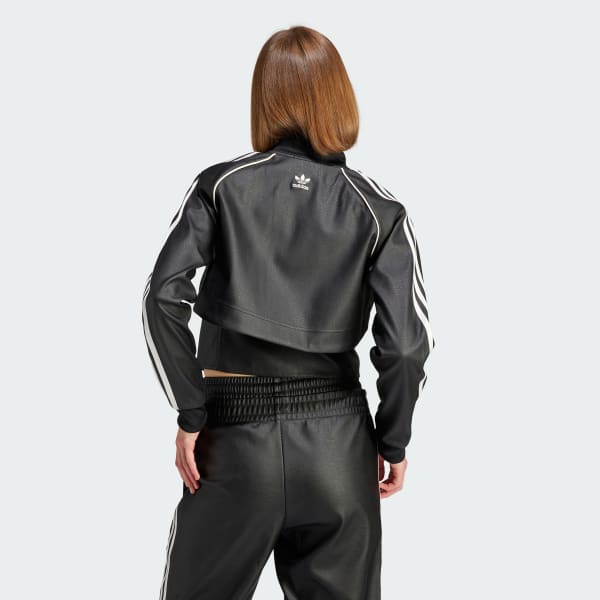 Adidas black discount leather jacket