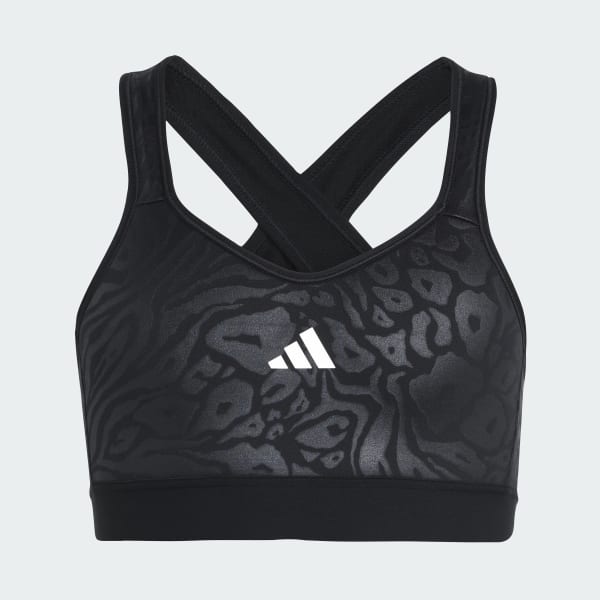 Nero Reggiseno con stampa marshmallow e motivo animalier