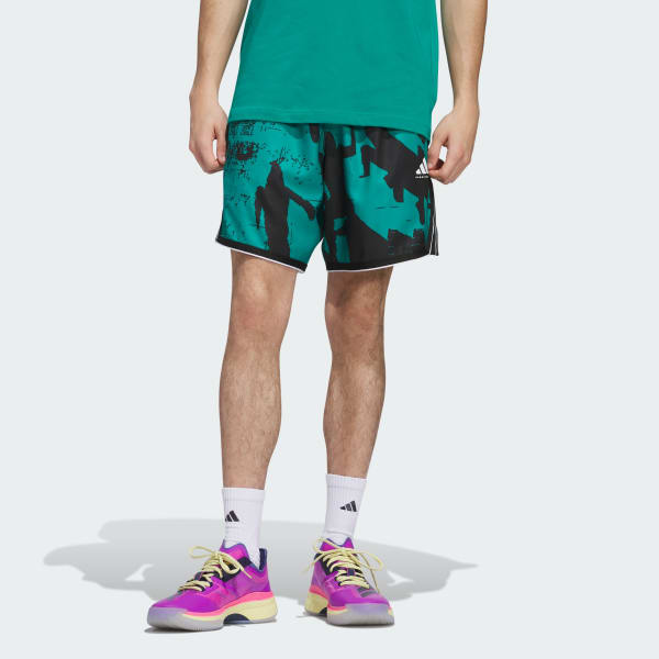 mau-xanh-la Quần Short Phủ Họa Tiết adidas Crazy Lite