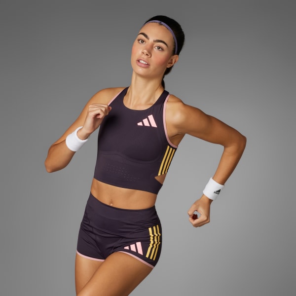 Purple Adizero Promo Running Crop Top