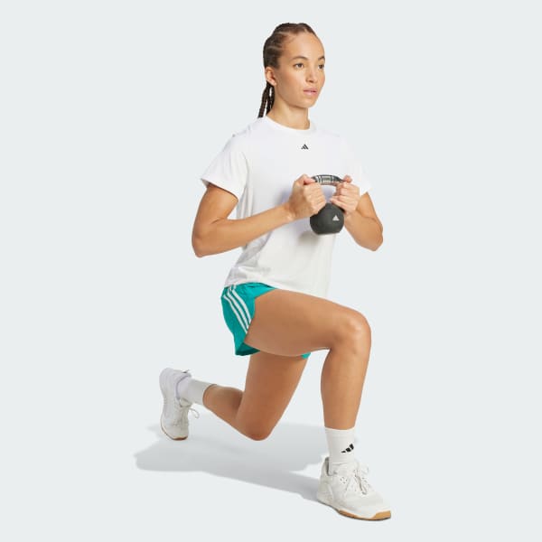 Green Pacer Training 3-Stripes Woven High-Rise Shorts