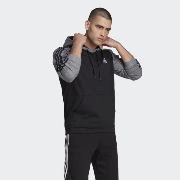 Negro Polera con Capucha Essentials Melange Felpa Francesa TU545