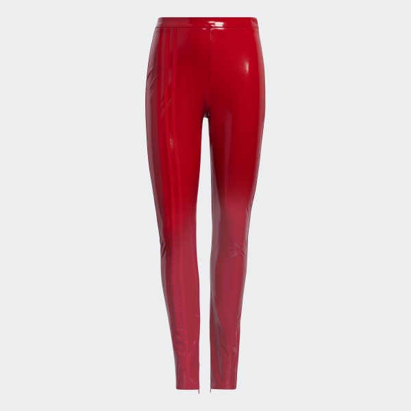 adidas Faux Latex Straight-Leg Pants (Plus Size) - Red