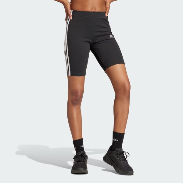 Black Essentials 3-Stripes Bike Shorts