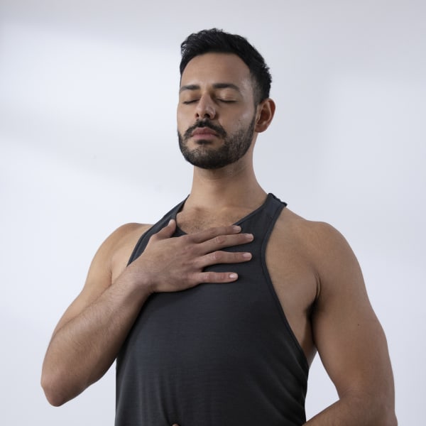 Gris Playera sin Mangas Yoga Training N0213