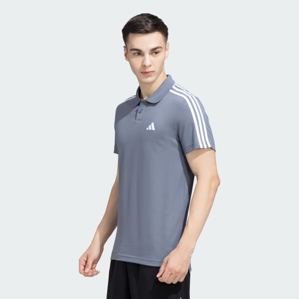 Black 3-Stripes Polo Tee