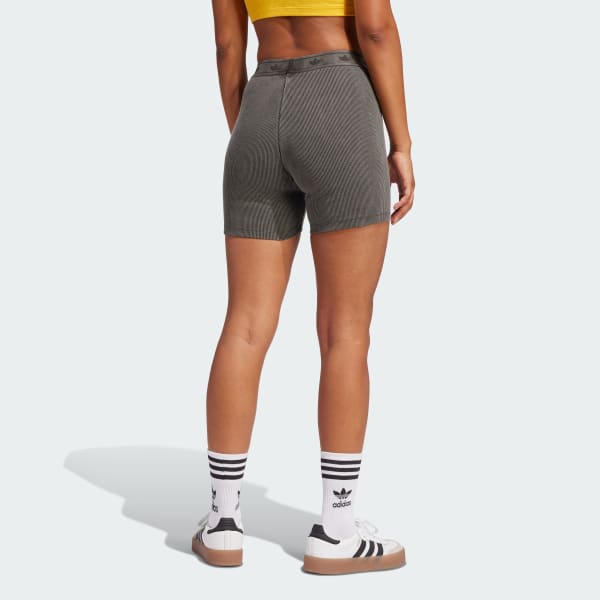 zwart Ribbed Booty Short