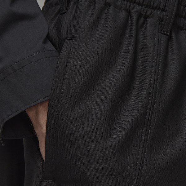 Noir Pantalon en laine resserré aux chevilles Y-3 3-Stripes Refined