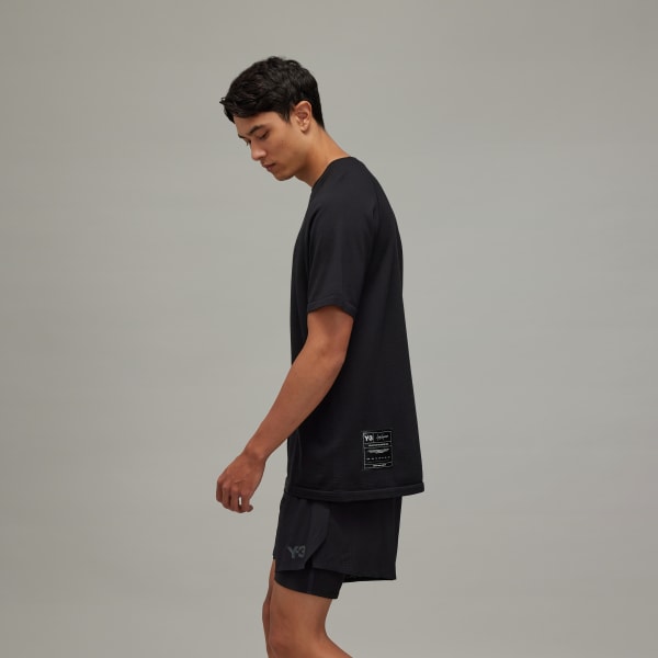 Black Y-3 Running Short Sleeve Tee