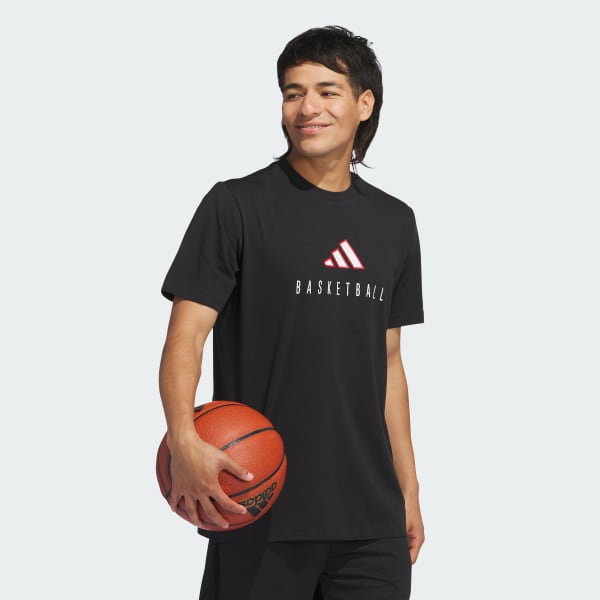 Black Worldwide Hoops Logo Performance Graphic Tee