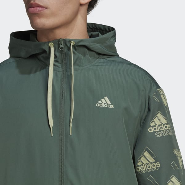Green Woven Allover Print Tracksuit UV642