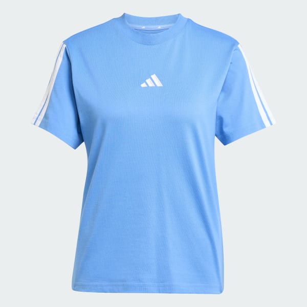 modrá Tričko Essentials 3-Stripes Cotton