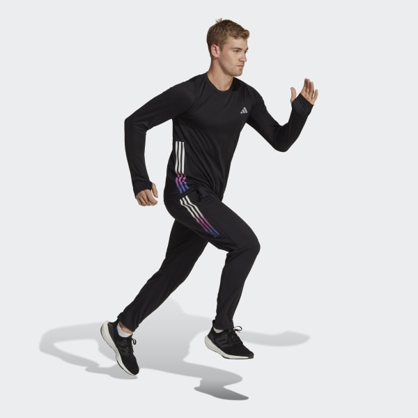 Black Run Icons 3-Stripes Pants