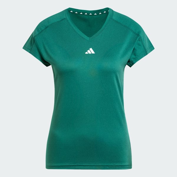 Green AEROREADY Train Essentials Minimal Branding V-Neck Tee