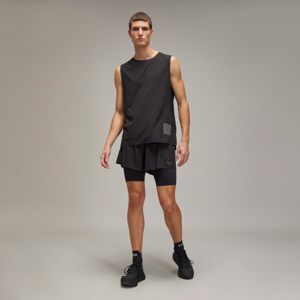 Black Y-3 Running Shorts + Tights