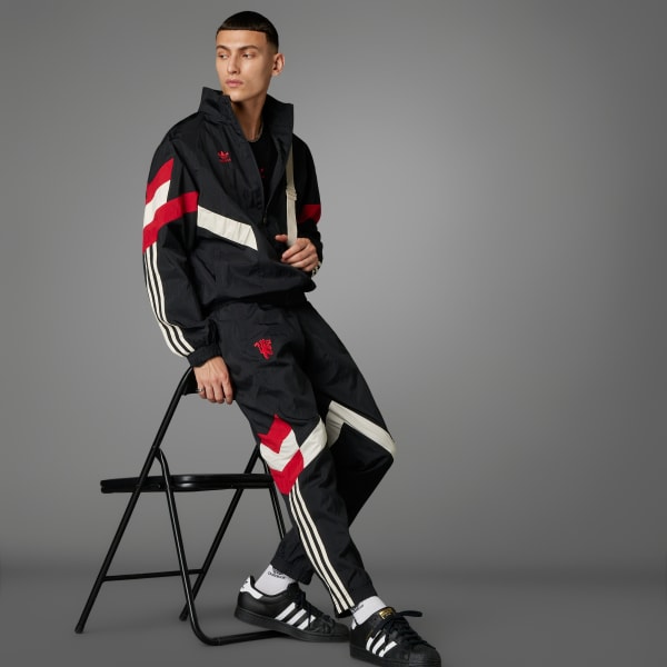 Black Manchester United Originals Track Tracksuit Bottoms